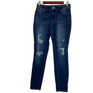 Maurices High Rise Stretch Distressed Skinny Jeans Medium Wash Medium Regular